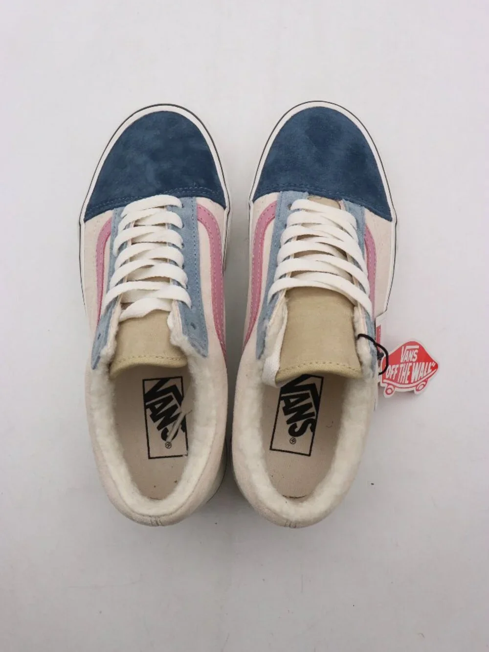 VANS Old Skool Stackform Suede Women's Size 7 Sneakers Blue Tan Lace Up